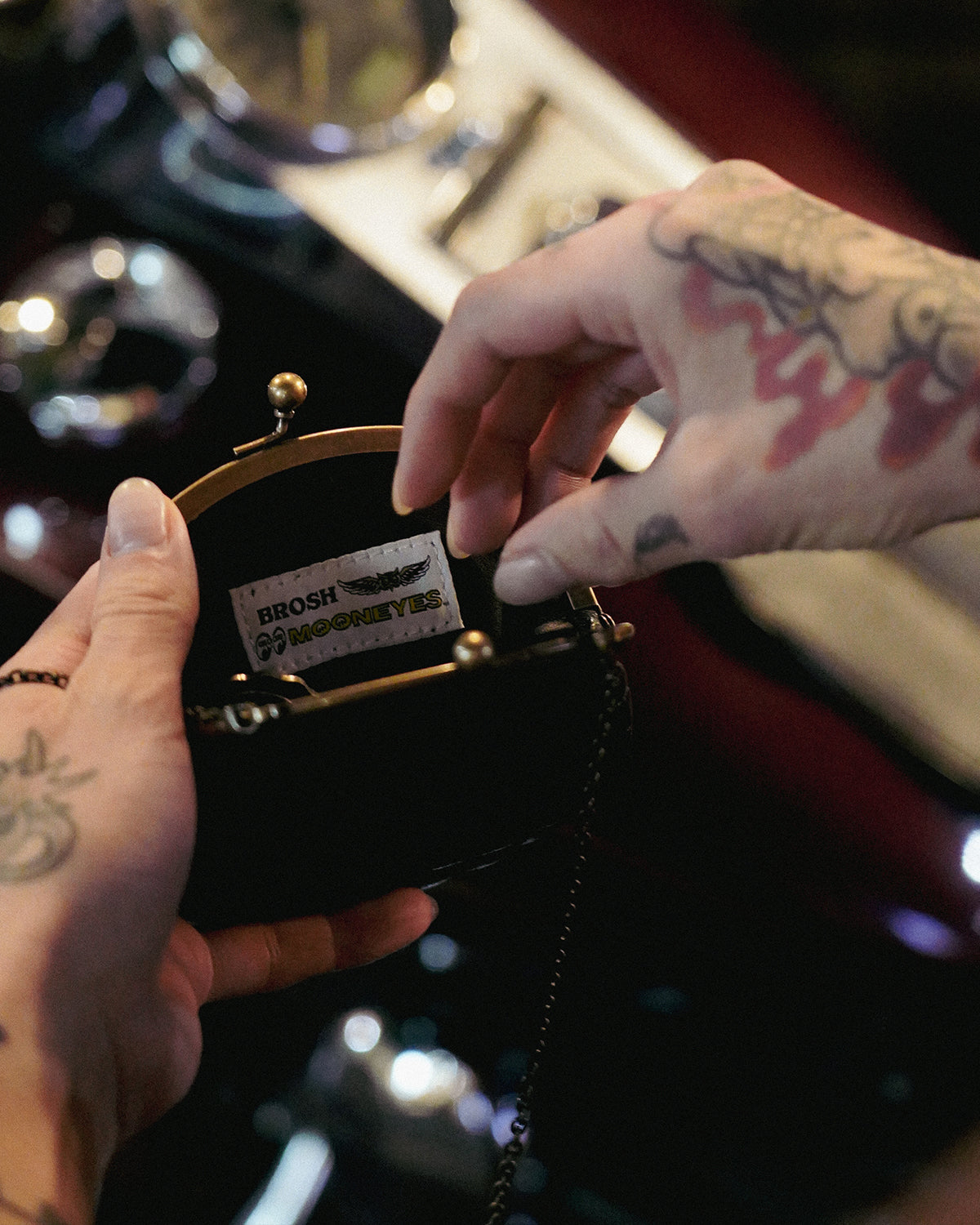 BACKDROP Leathers × MOONEYES × BROSH GM WALLET w/chain