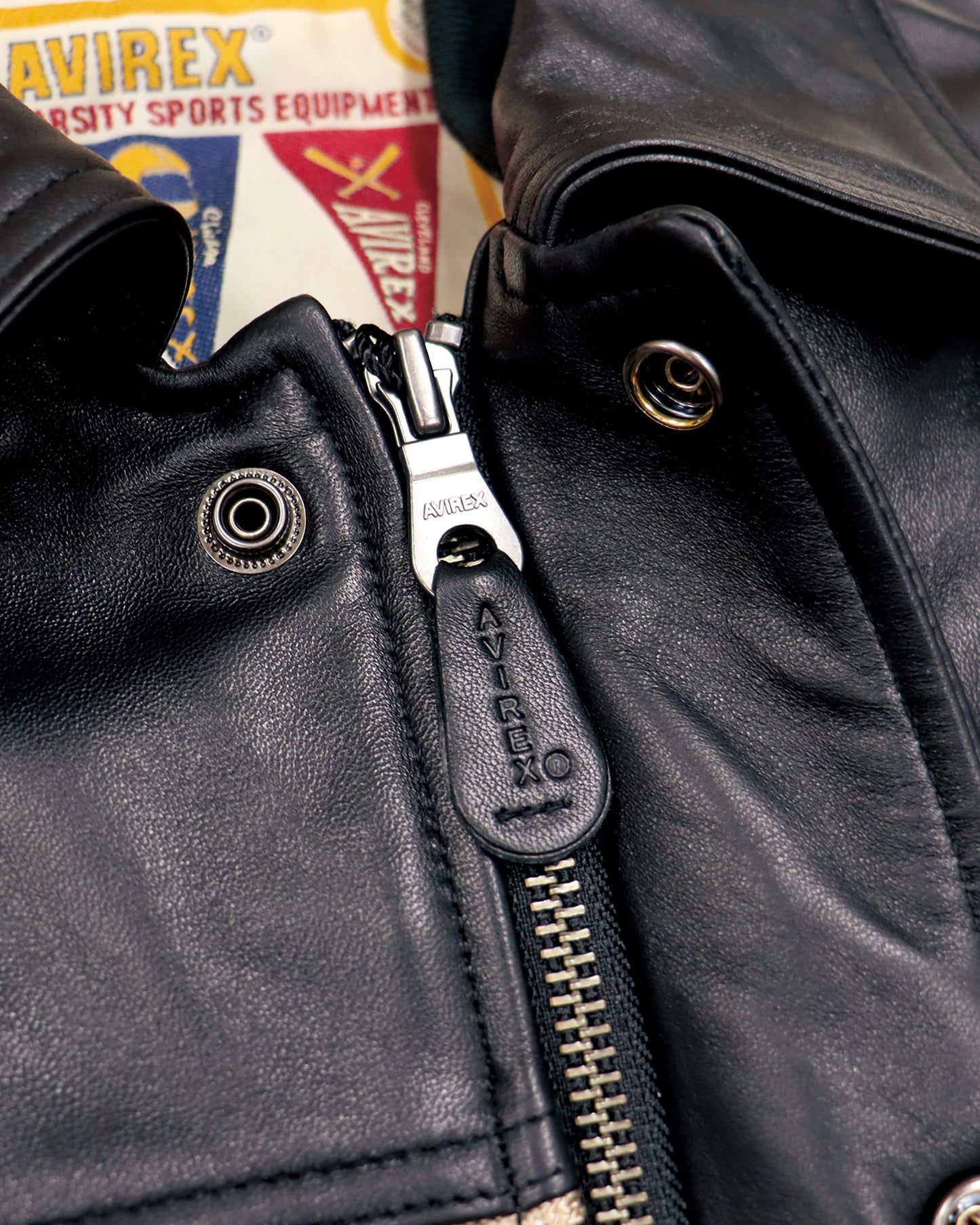 AVIREX×MBCC VARSITY JKT "FRAME WORK"